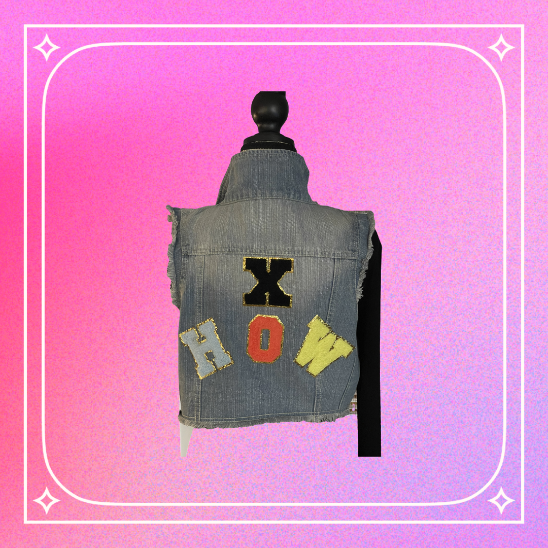 X HOW DENIM DISTRESSED VEST