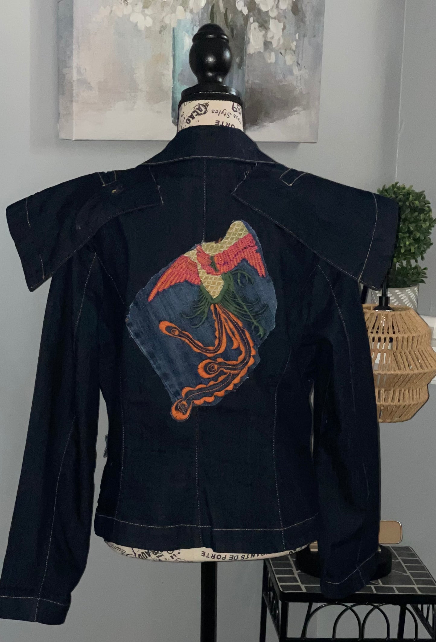 DENIM CROPPED PATCH BLAZER