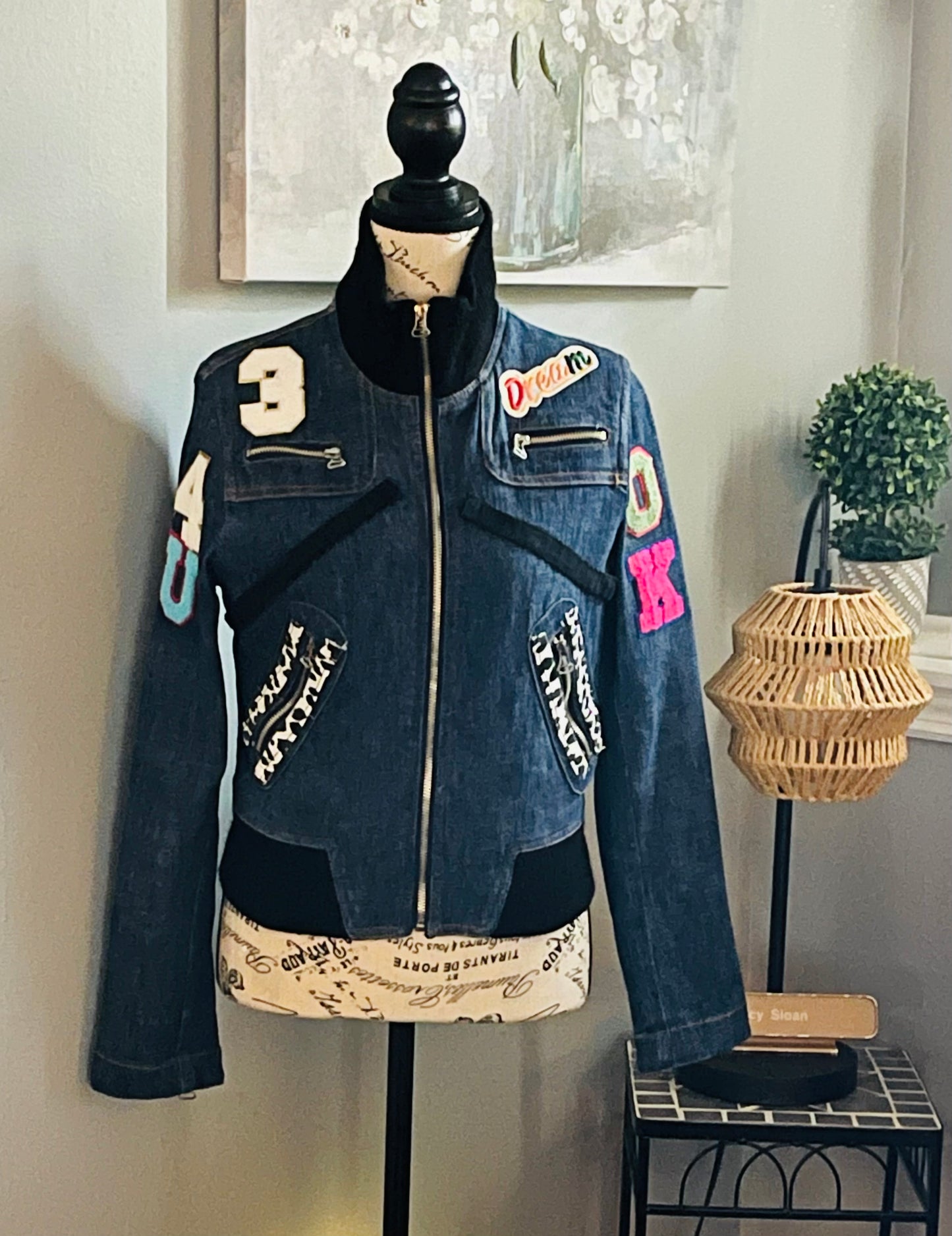 THE DENIM MOTO PATCHWORK JACKET