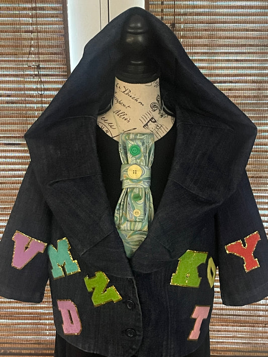 THE ABC’S CROP DENIM JACKET