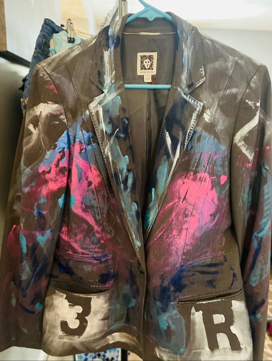 3R COLORFUL HAND PAINTED BLAZER